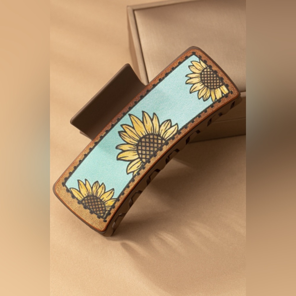 Brown sunflower hair clip